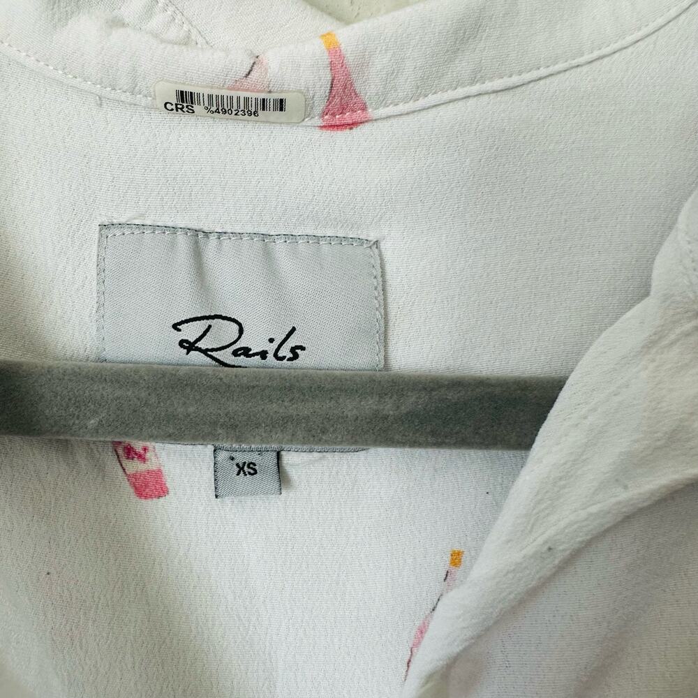 Rails Champagne Bottle Button Front Short Sleeve … - image 3
